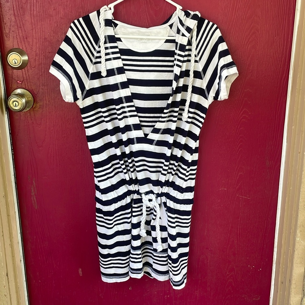 Converse all Star black and White Striped jumper romper swim cover up xl